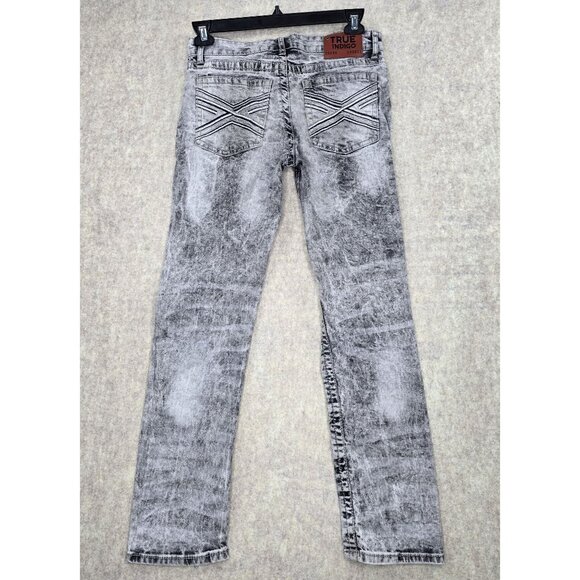 True Indigo Mens Acid Wash Straight Leg Jeans Size 30/32 - Picture 2 of 3